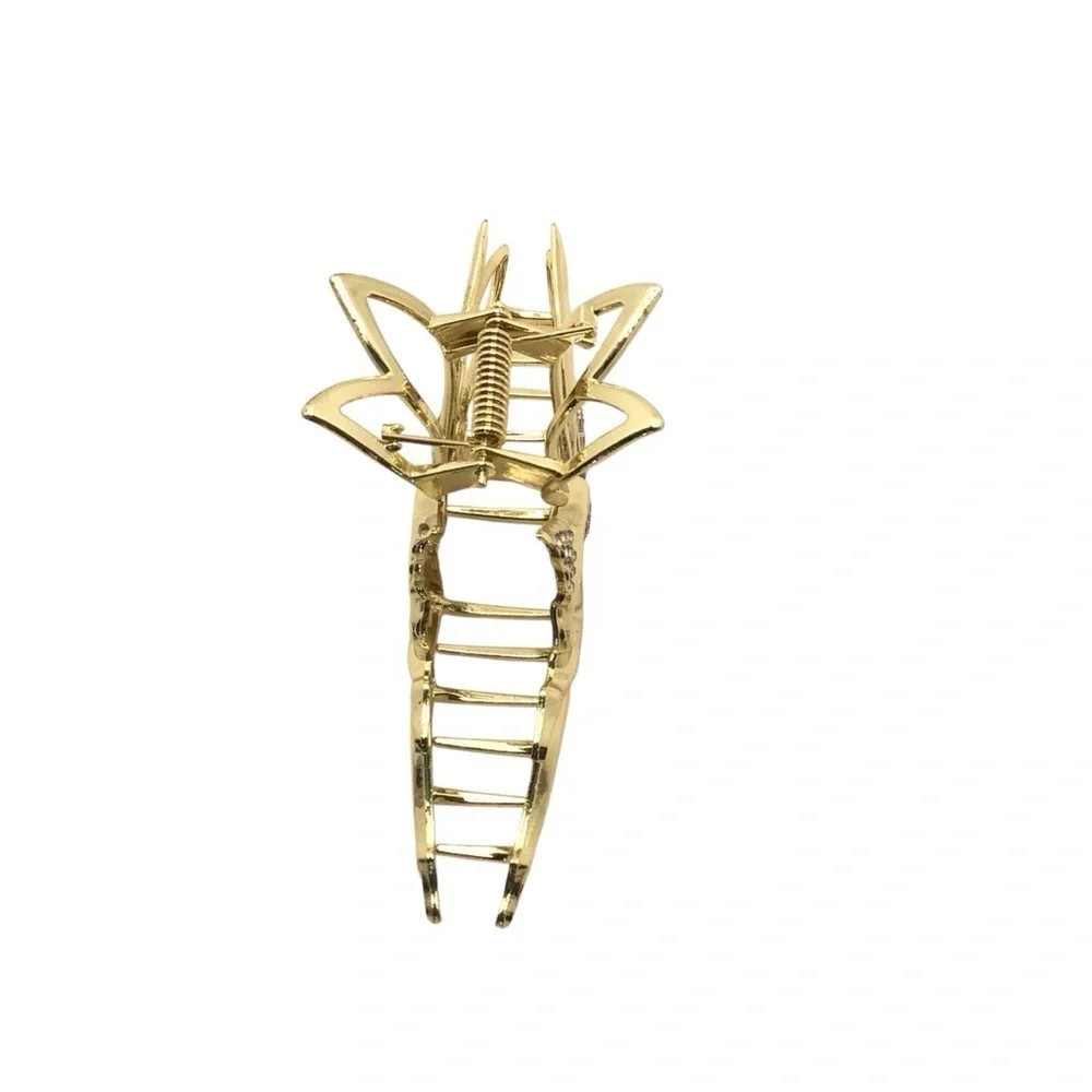 Gold Fairy Hair Claw Clip with Rhinestones – Fantasy Winged Accessory